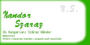 nandor szaraz business card