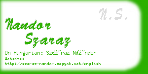 nandor szaraz business card